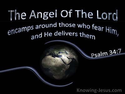 Psalm 34:7 The Angel Of The Lord (black)
